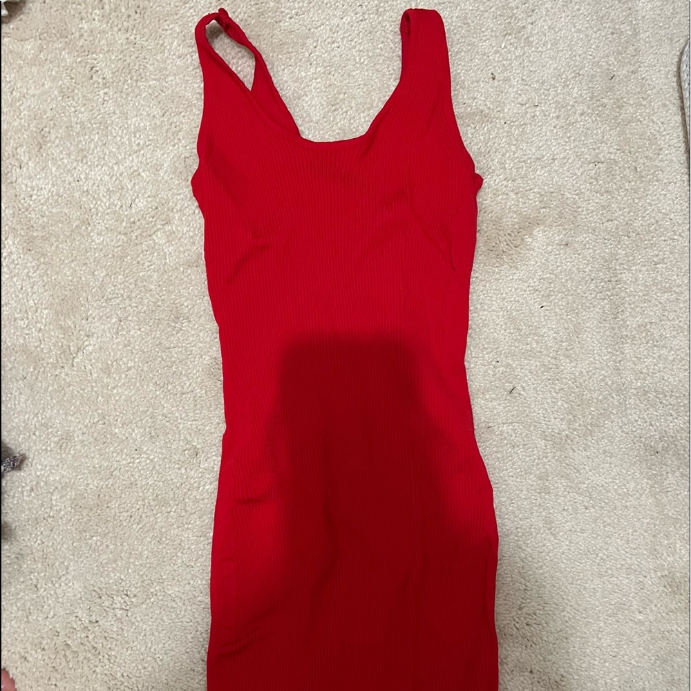 Red tight dress